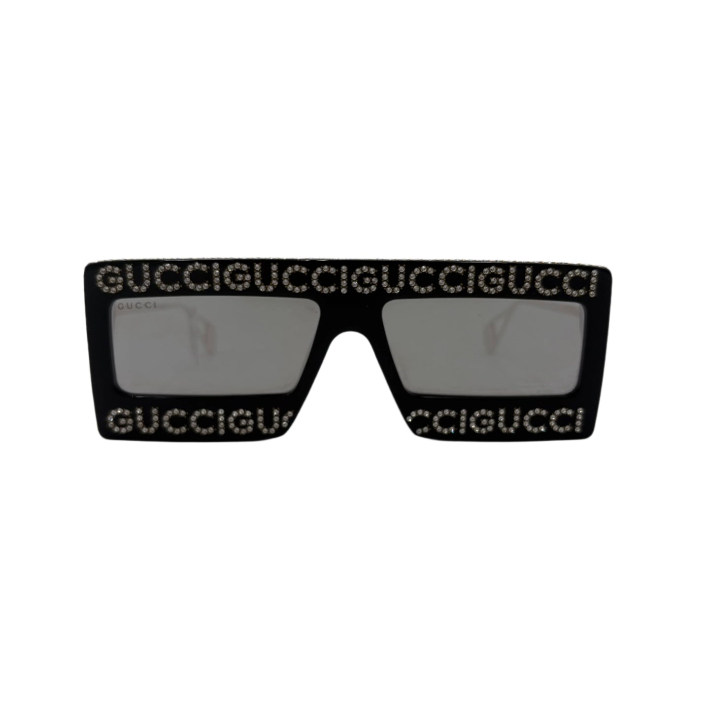 GUCCI Black Gold Hollywood Forever Crystal Sunglasses