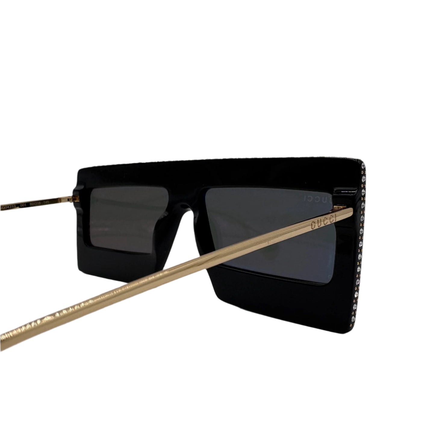 GUCCI Black Gold Hollywood Forever Crystal Sunglasses