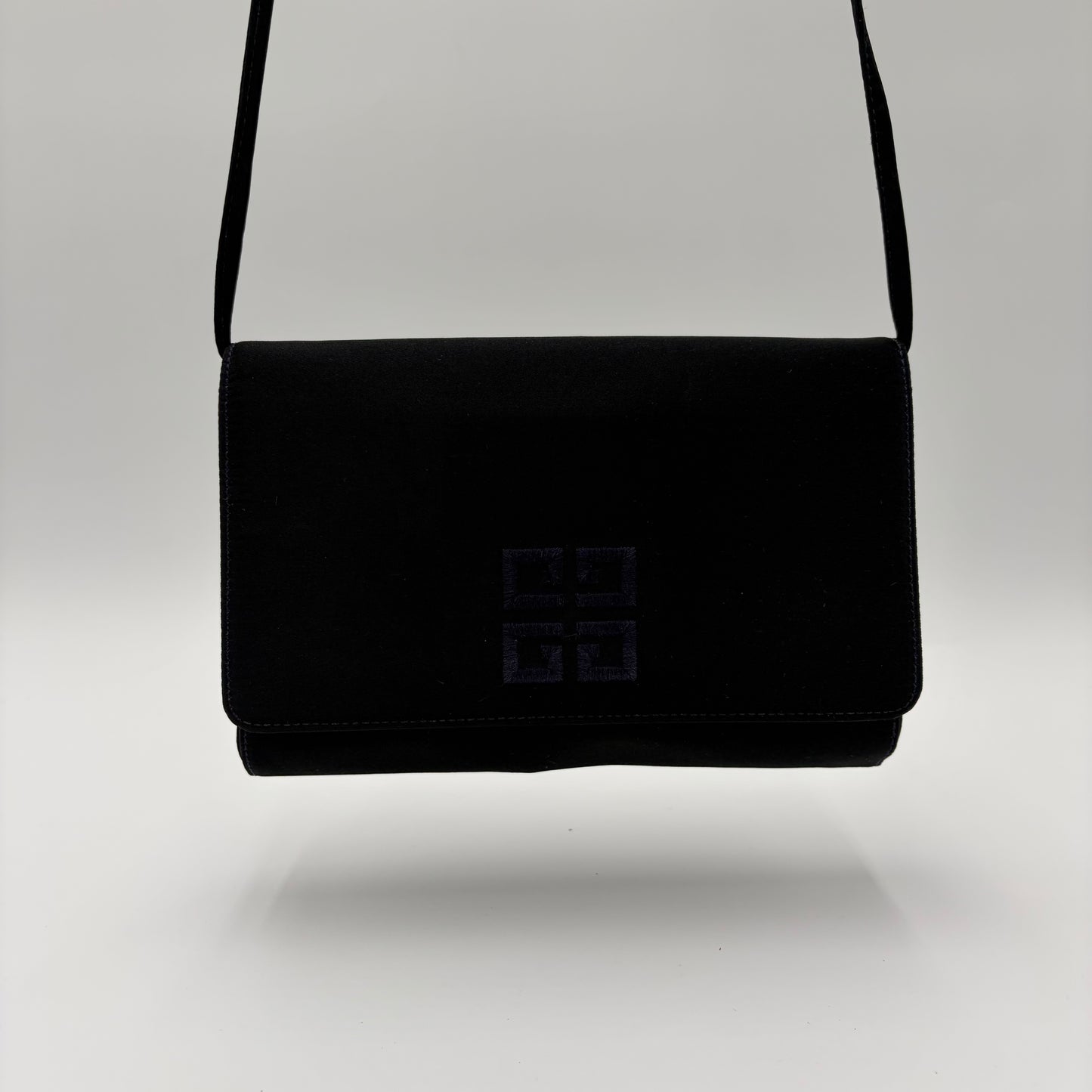 Y2K Givenchy Black Satin Clutch
