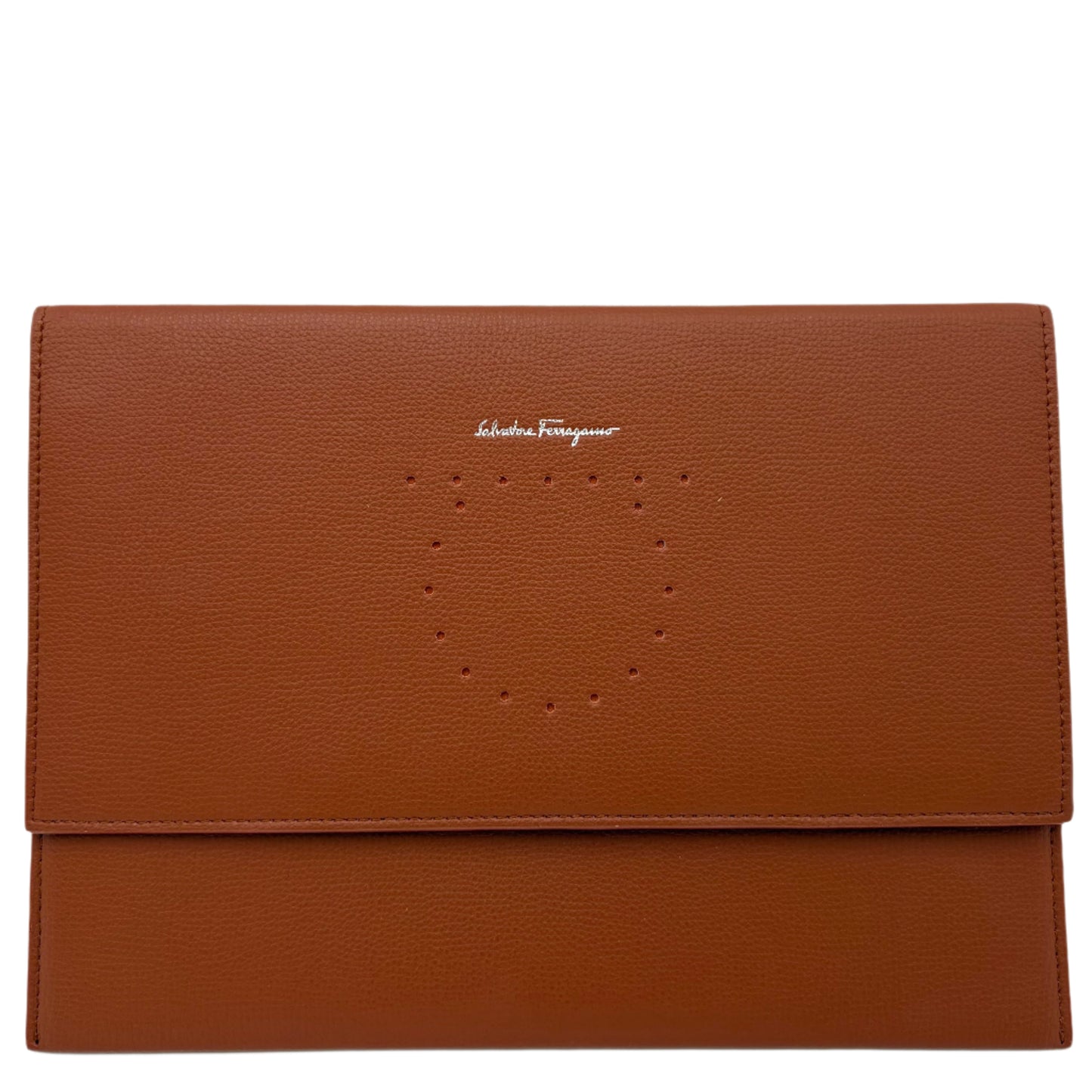 MIB Salvatore Ferragamo Brown Leather Clutch