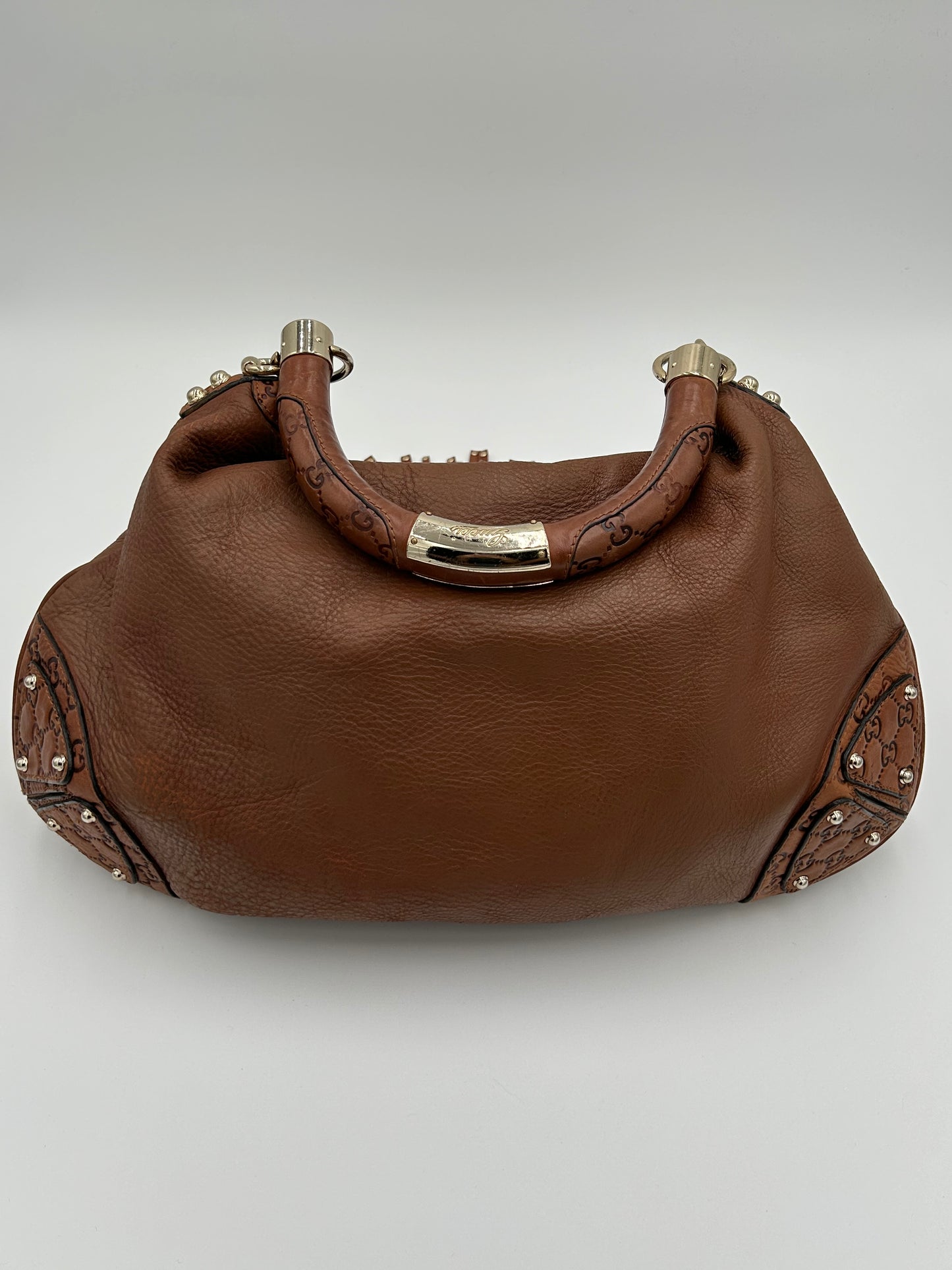 Gucci Indy Leather GG Bag-Medium Brown