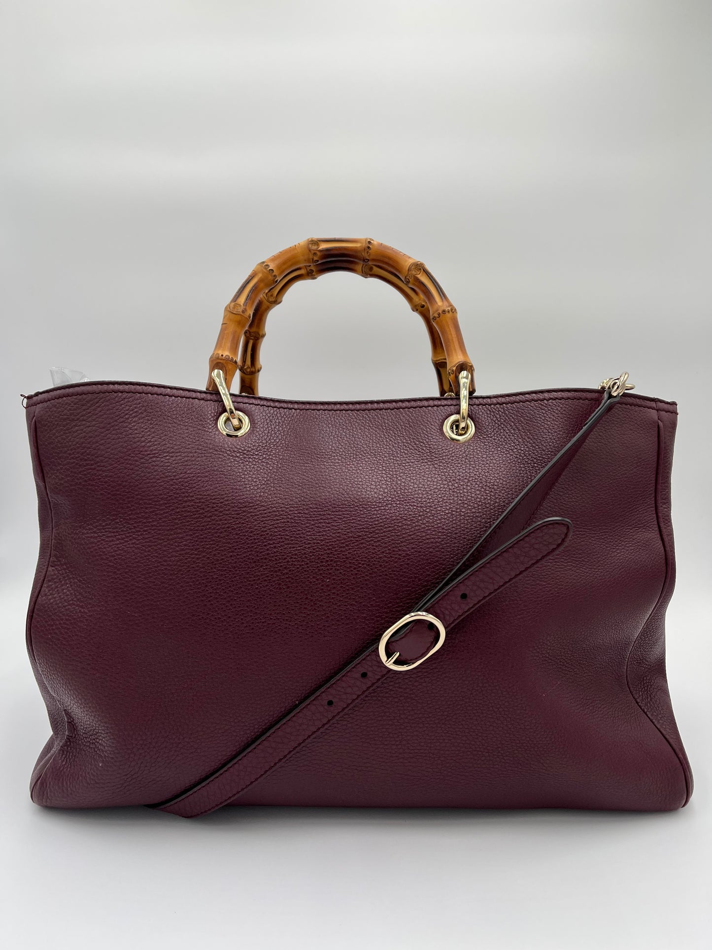 Gucci Bamboo Shopper Tote Bag-Burgundy