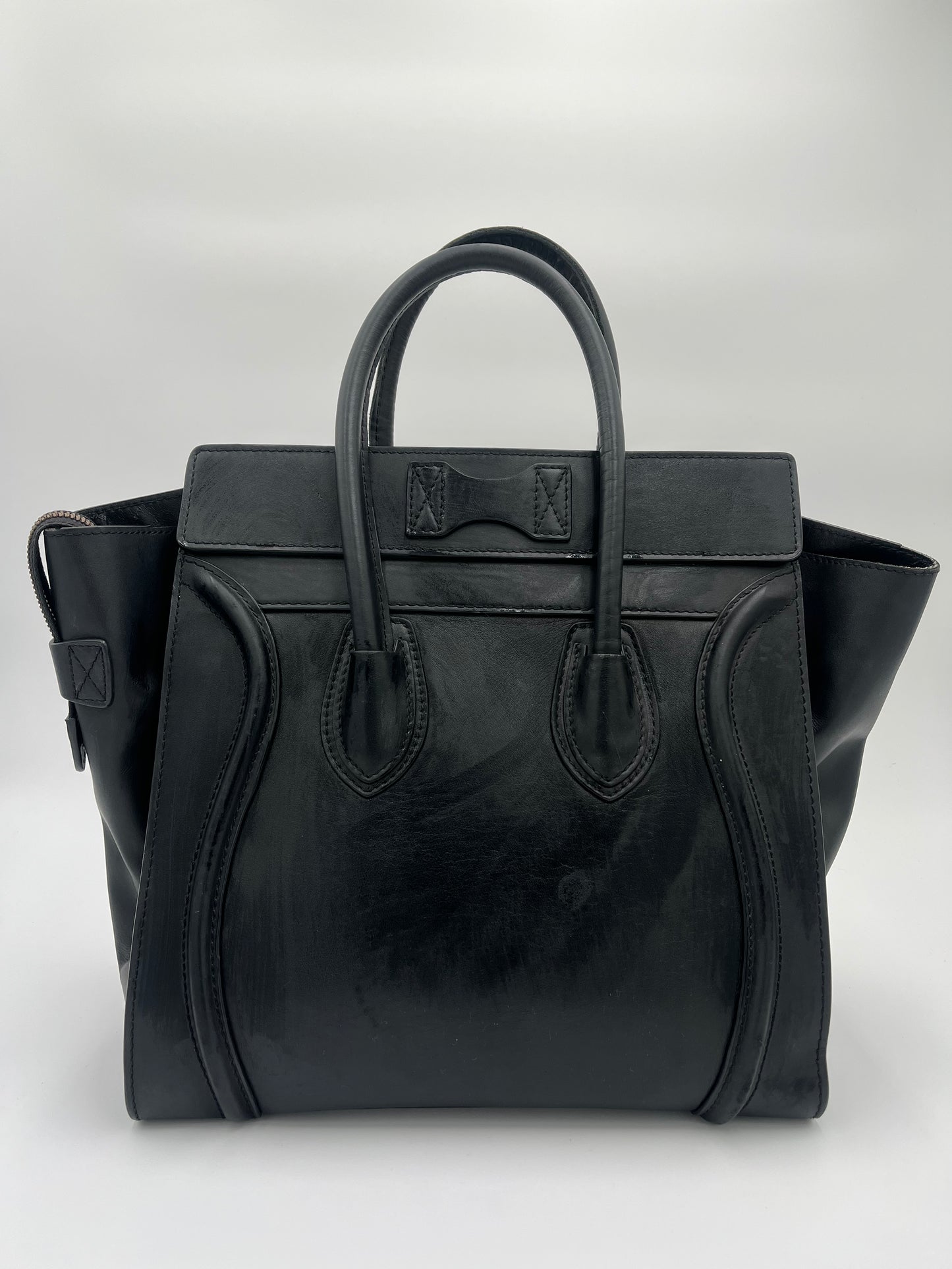 Celine Micro Luggage Tote..-Black