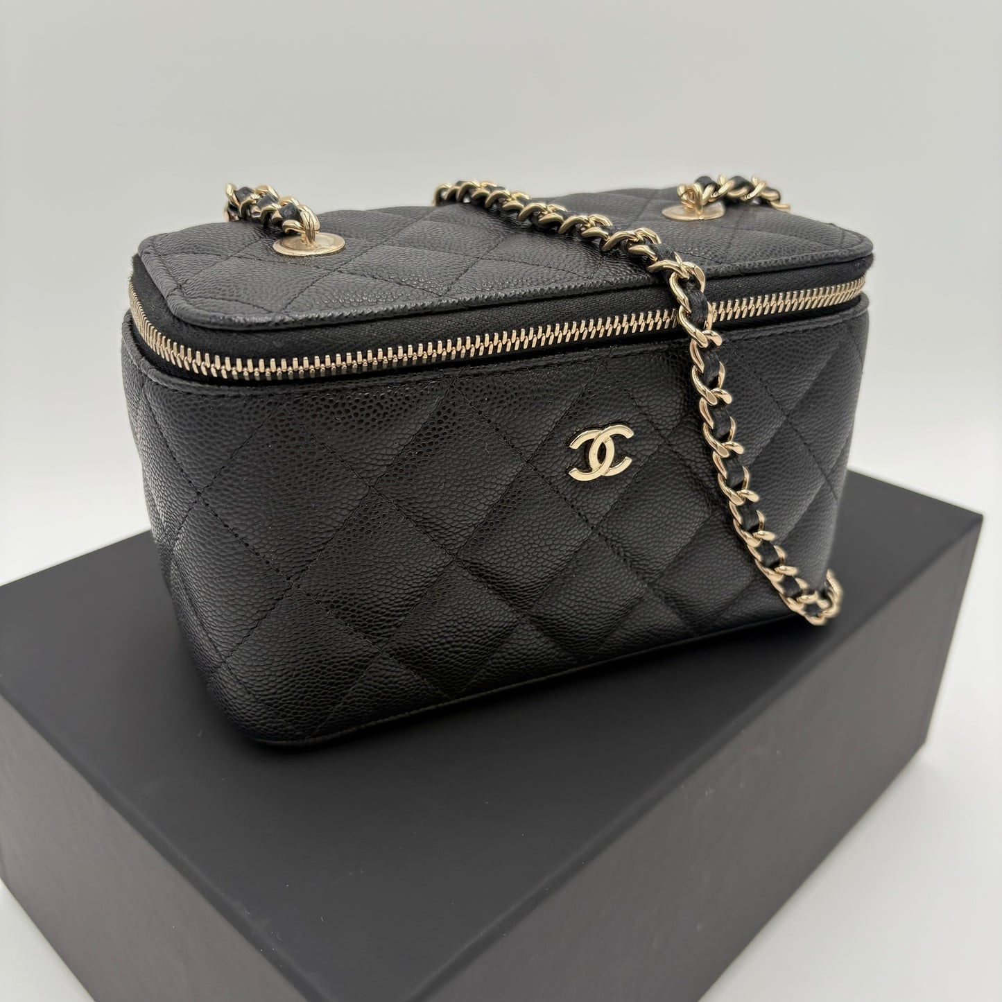 Chanel Quilted Caviar Small Vanity Case