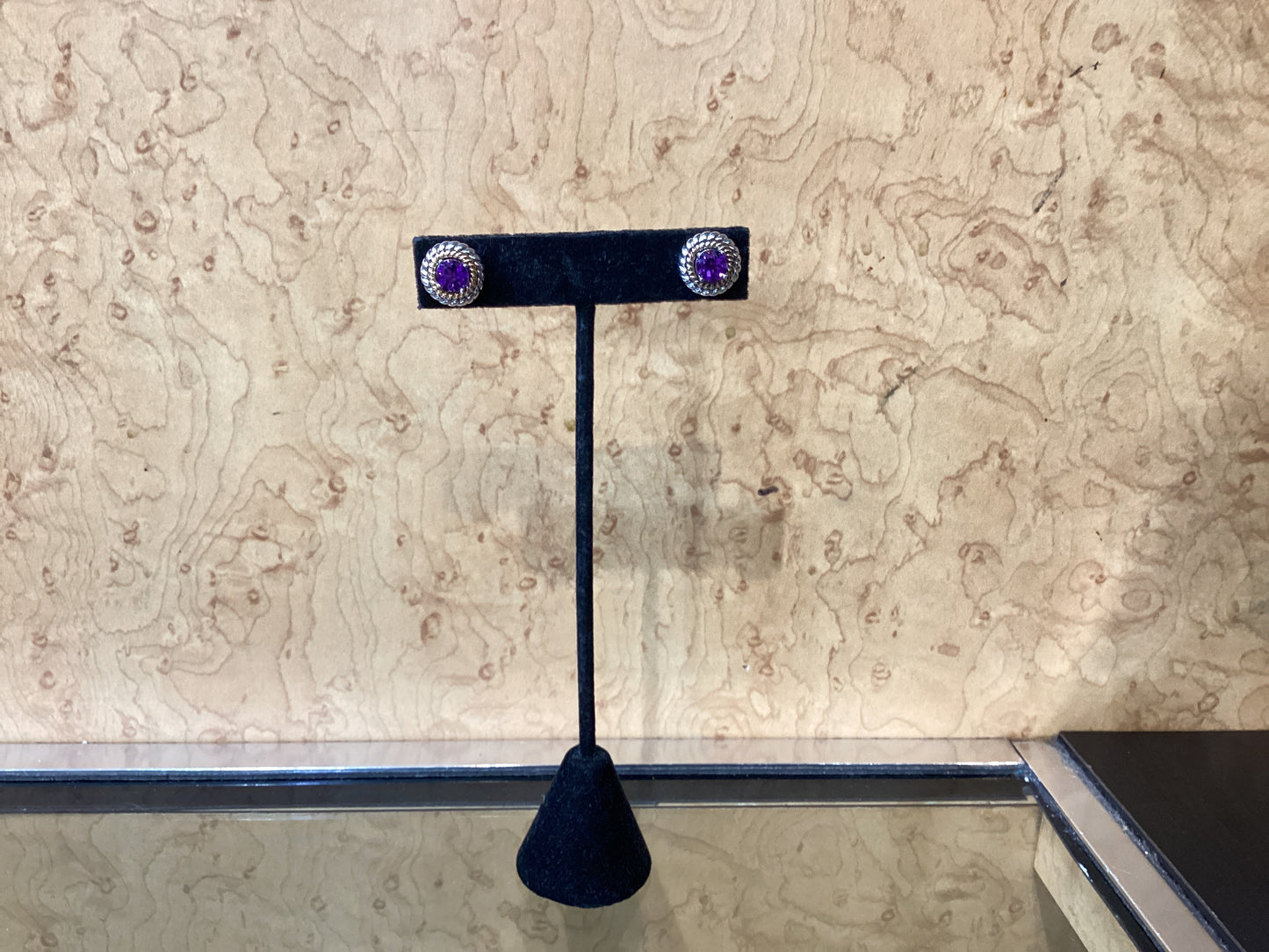 Sterling/14k Post Amethyst Earrings