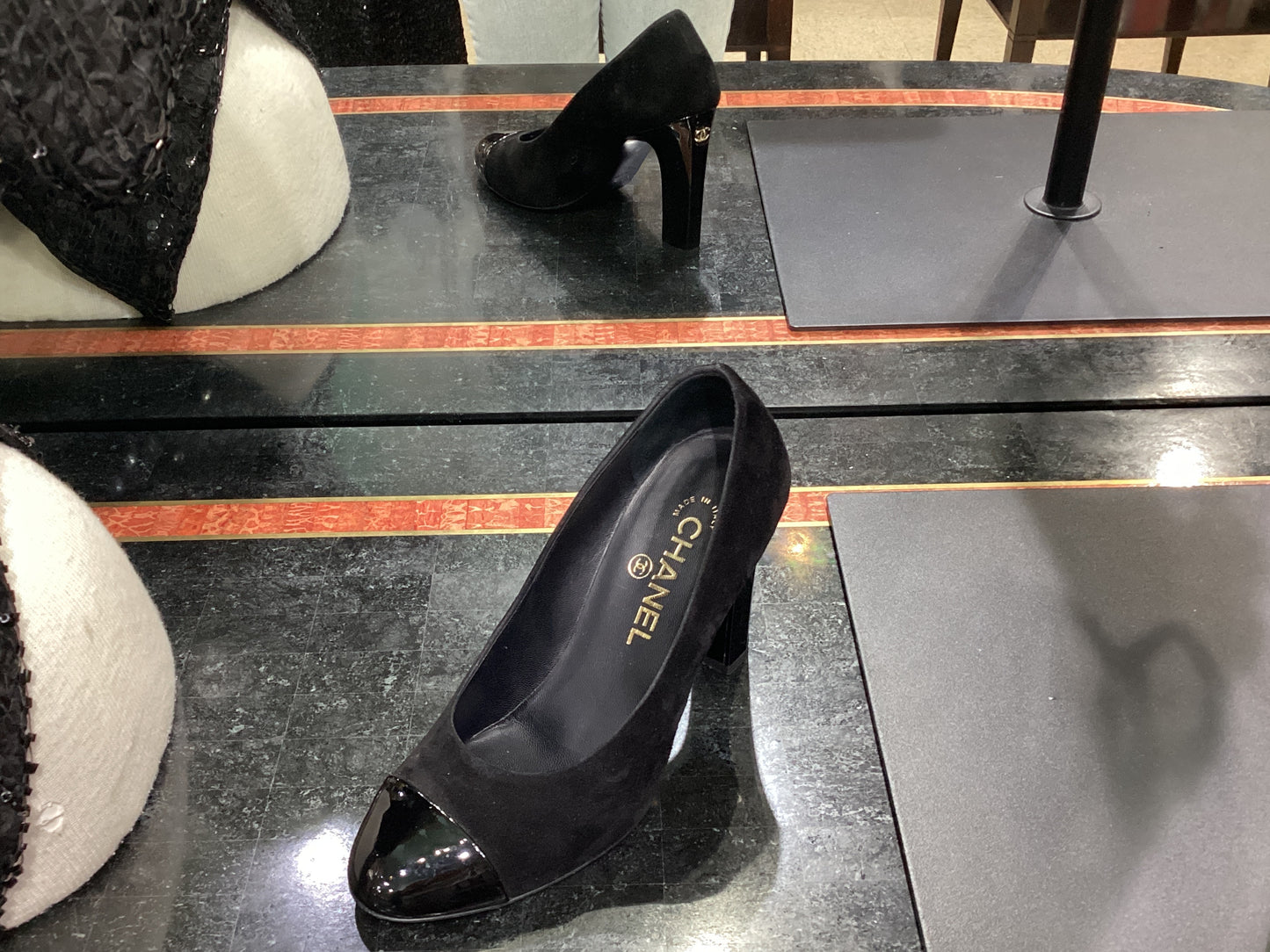 Chanel Suede Patent CC Pump 37
