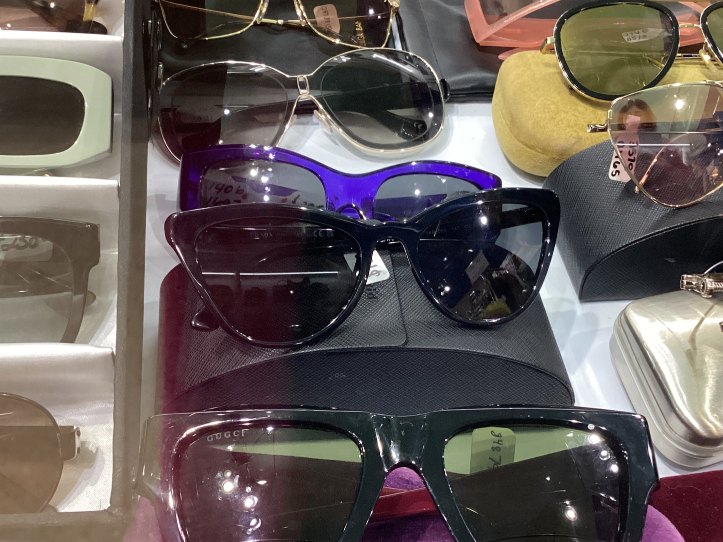 Prada SPR01V Cat Eye Black Sunglasses