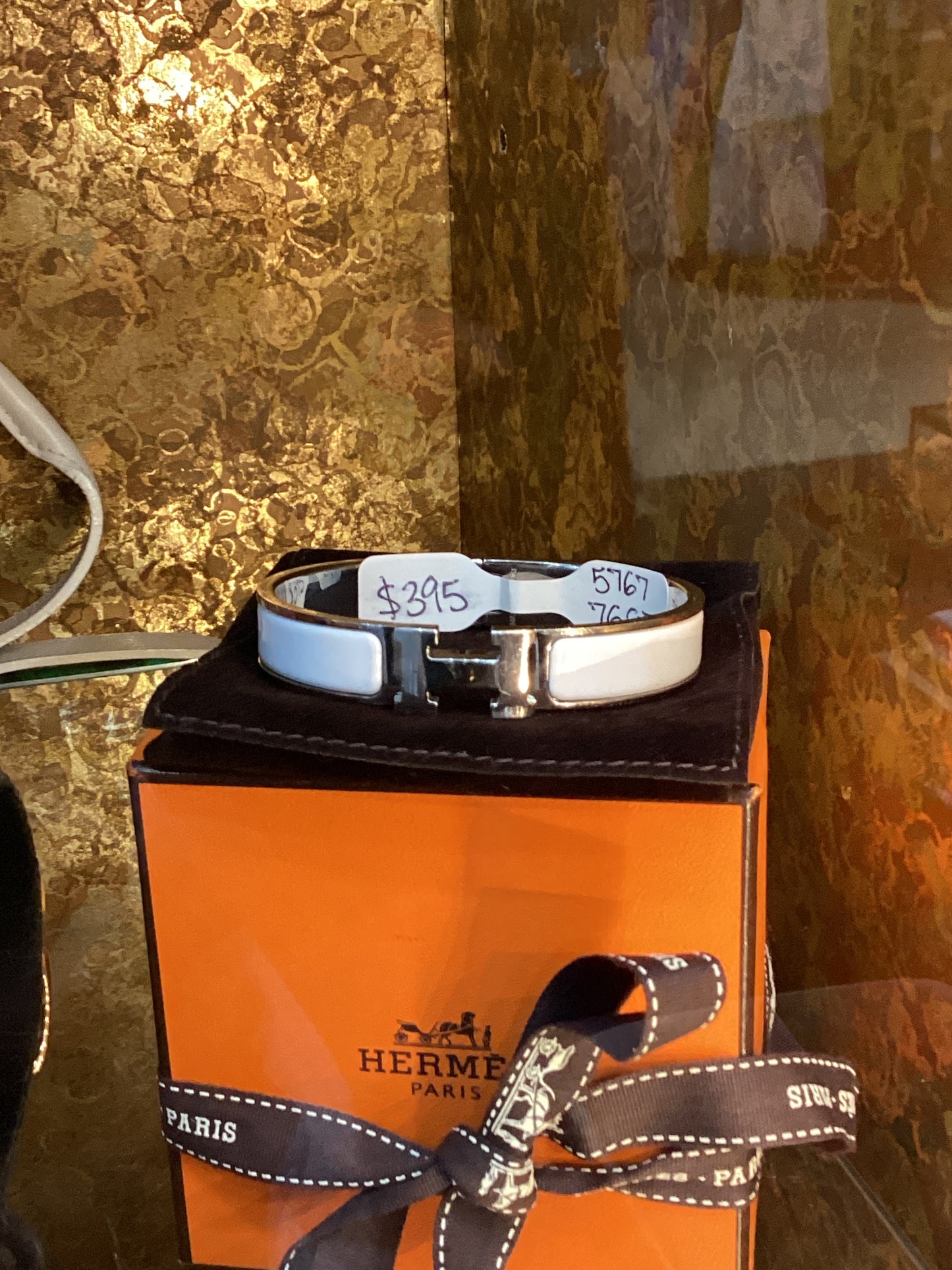 Hermes Clic Clac Bracelet White/Silver
