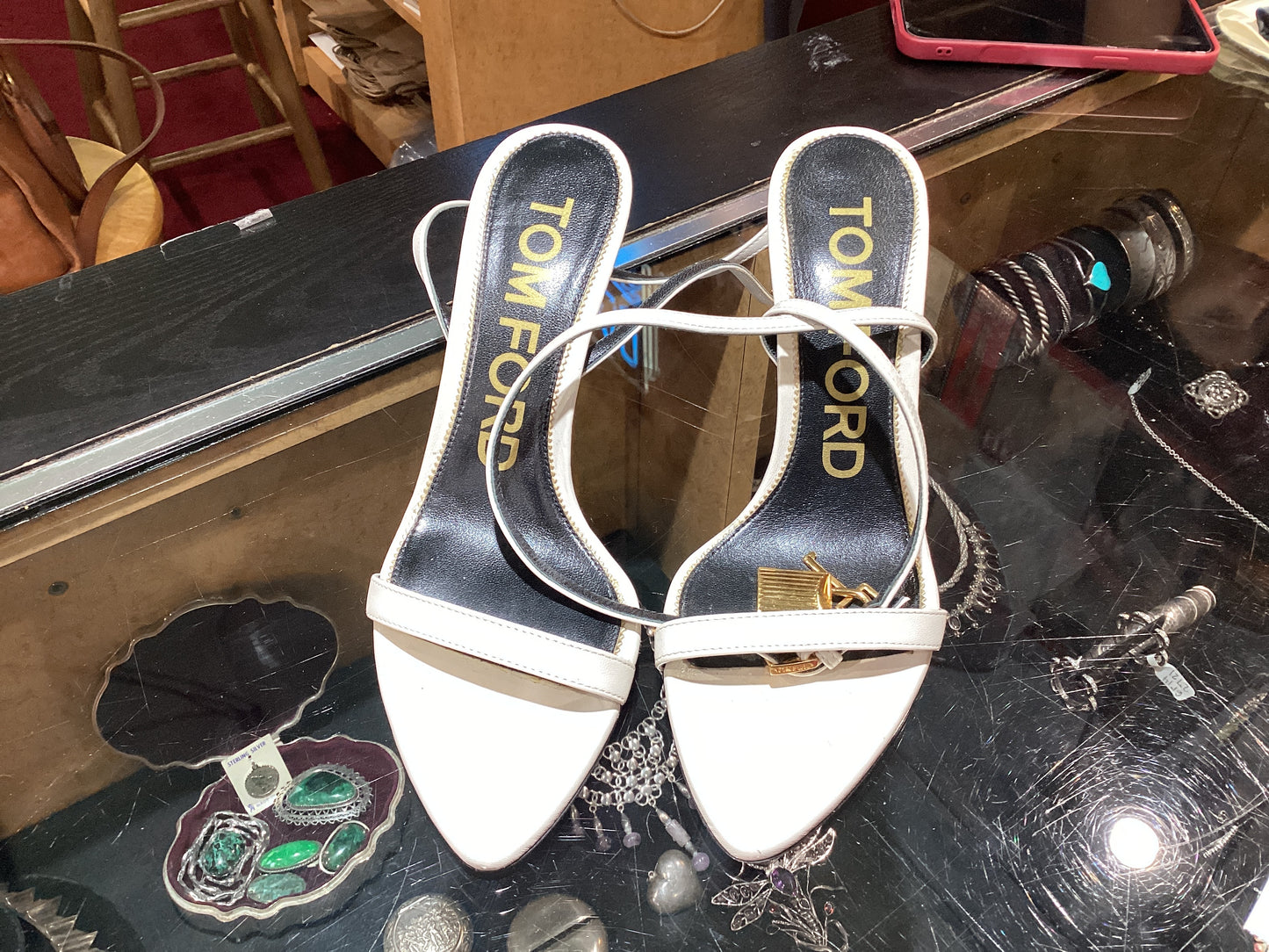 Tom Ford Padlock Stiletto Leather Heels