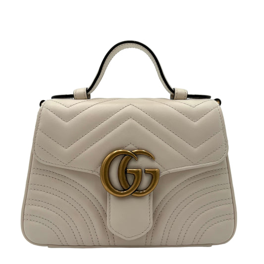 MIB Gucci GG Marmont mini top handle bag Ivory