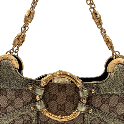Gucci Leather Tom Ford Bamboo Chain Bag Gold