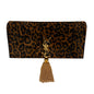 Saint Laurent  Suede Leopard Print Monogram Tassel Kate 99