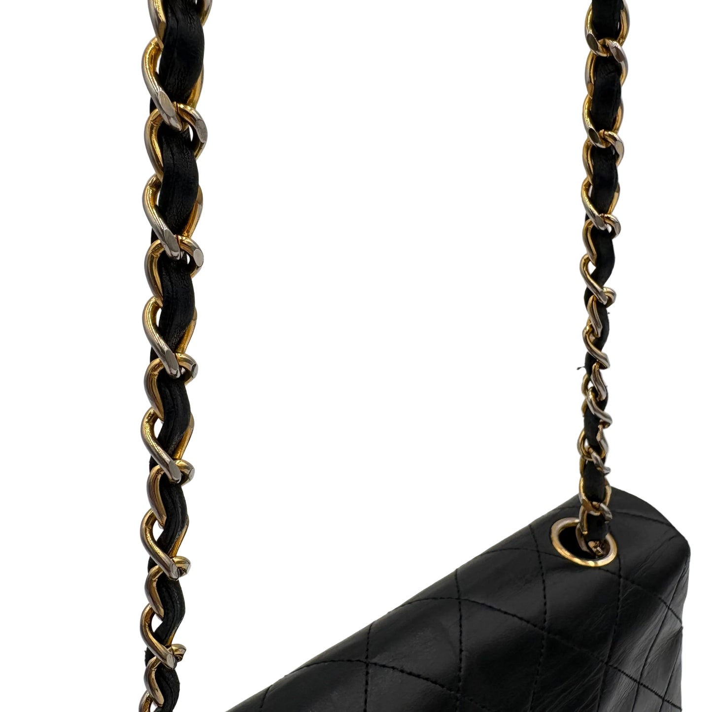 89-91 Single Flap Chanel Bag-Black Lambskin