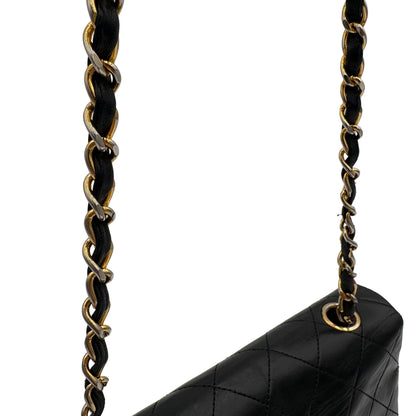 89-91 Single Flap Chanel Bag-Black Lambskin