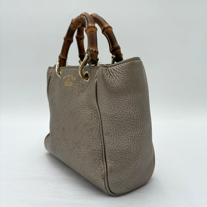 Vintage Metallic Gucci Bamboo Shopper Tote