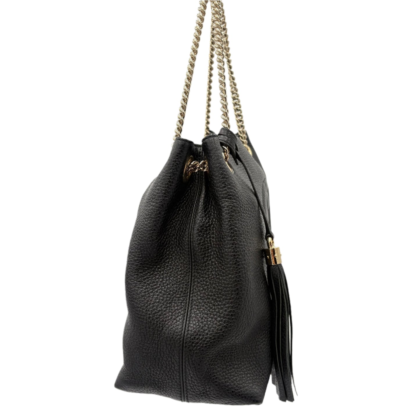 Gucci Soho Leather Chained Hobo Bag: Black