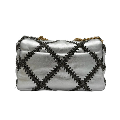 Chanel 19 Large Stitch Bag-Silver/Gold