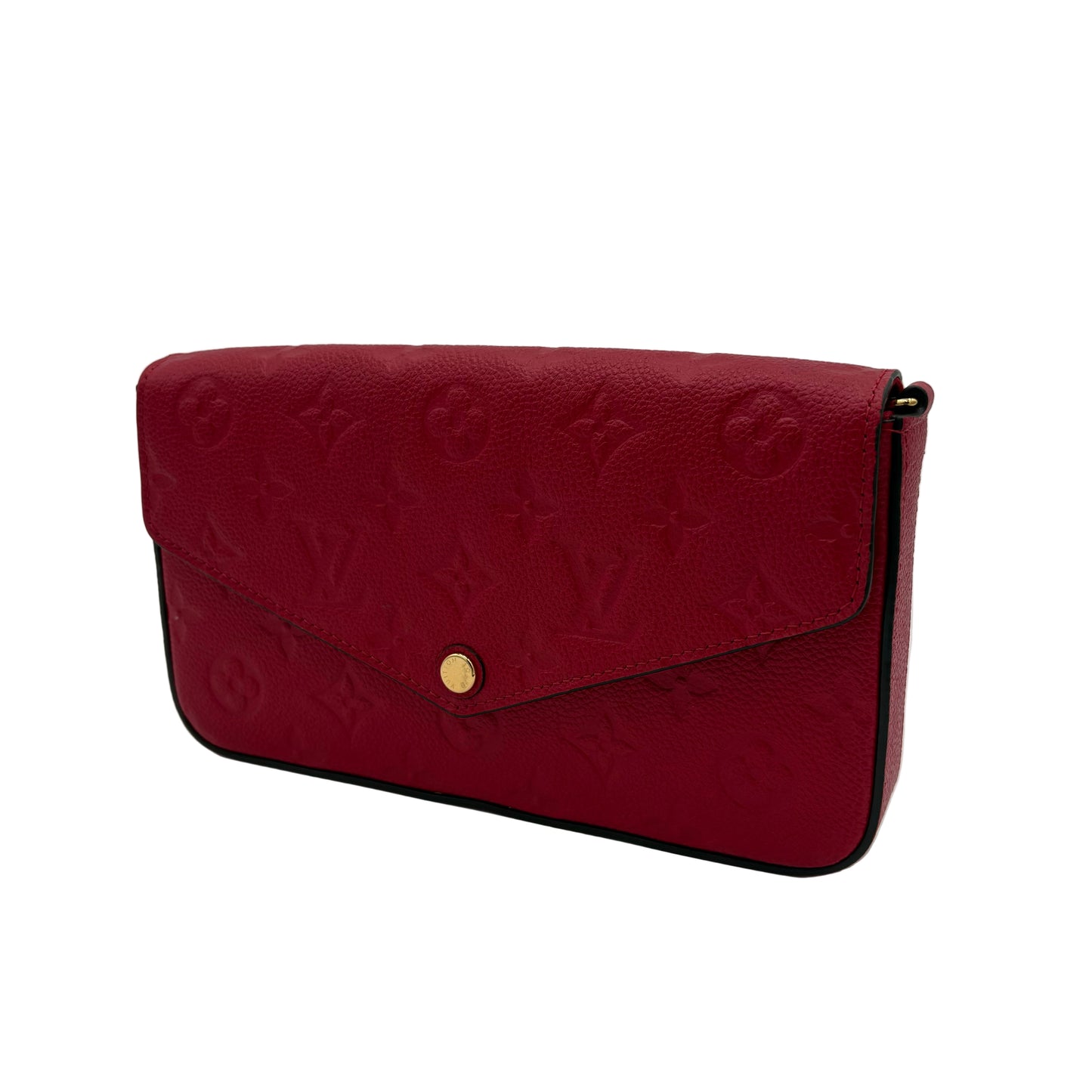 Chipped Louis Vuitton Pochette Felicie-Empreinte Red