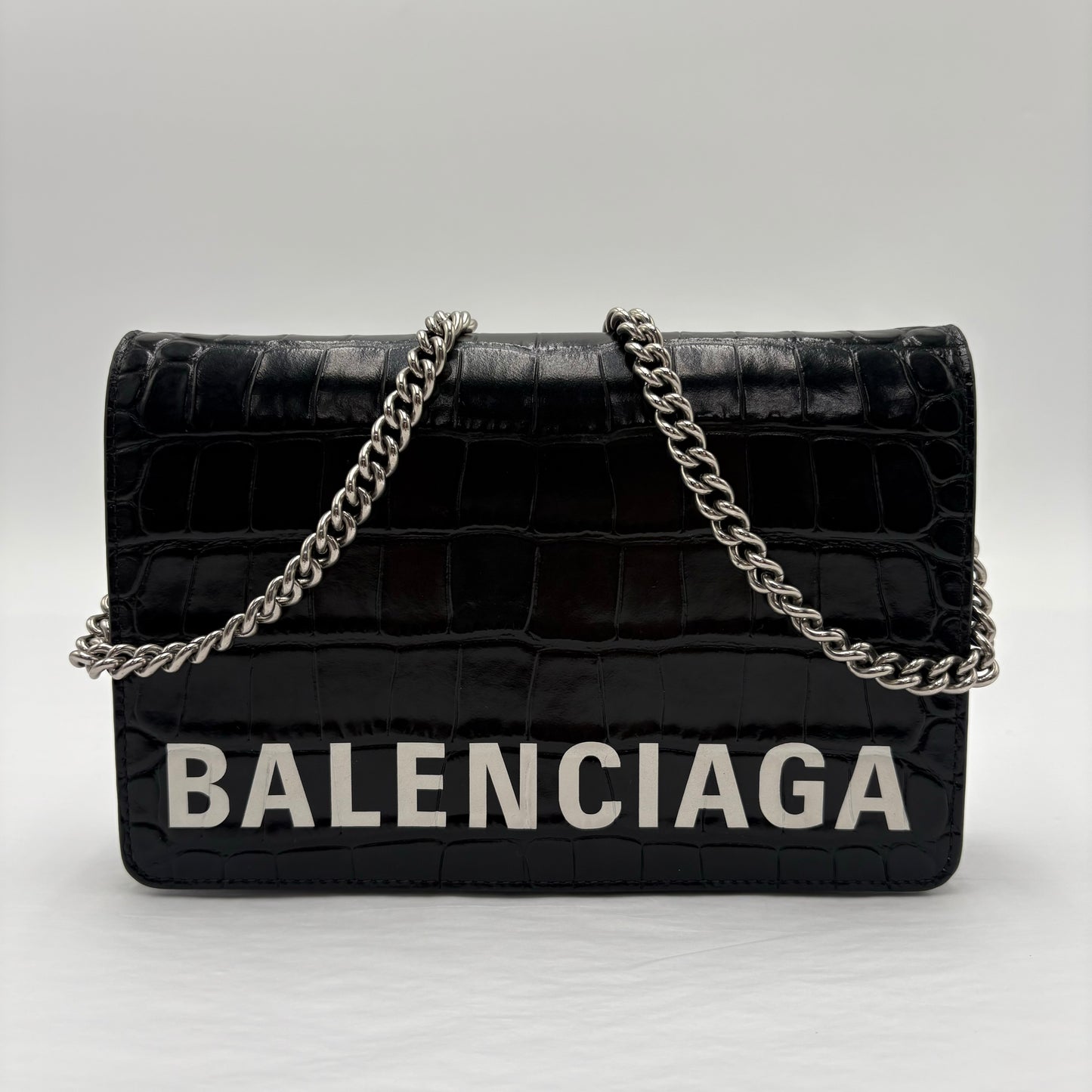 Balenciaga Ville Croc Embossed WOC