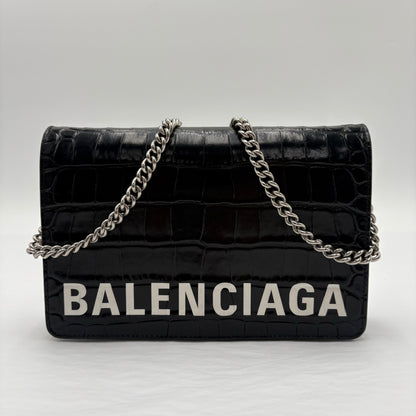 Balenciaga Ville Croc Embossed WOC