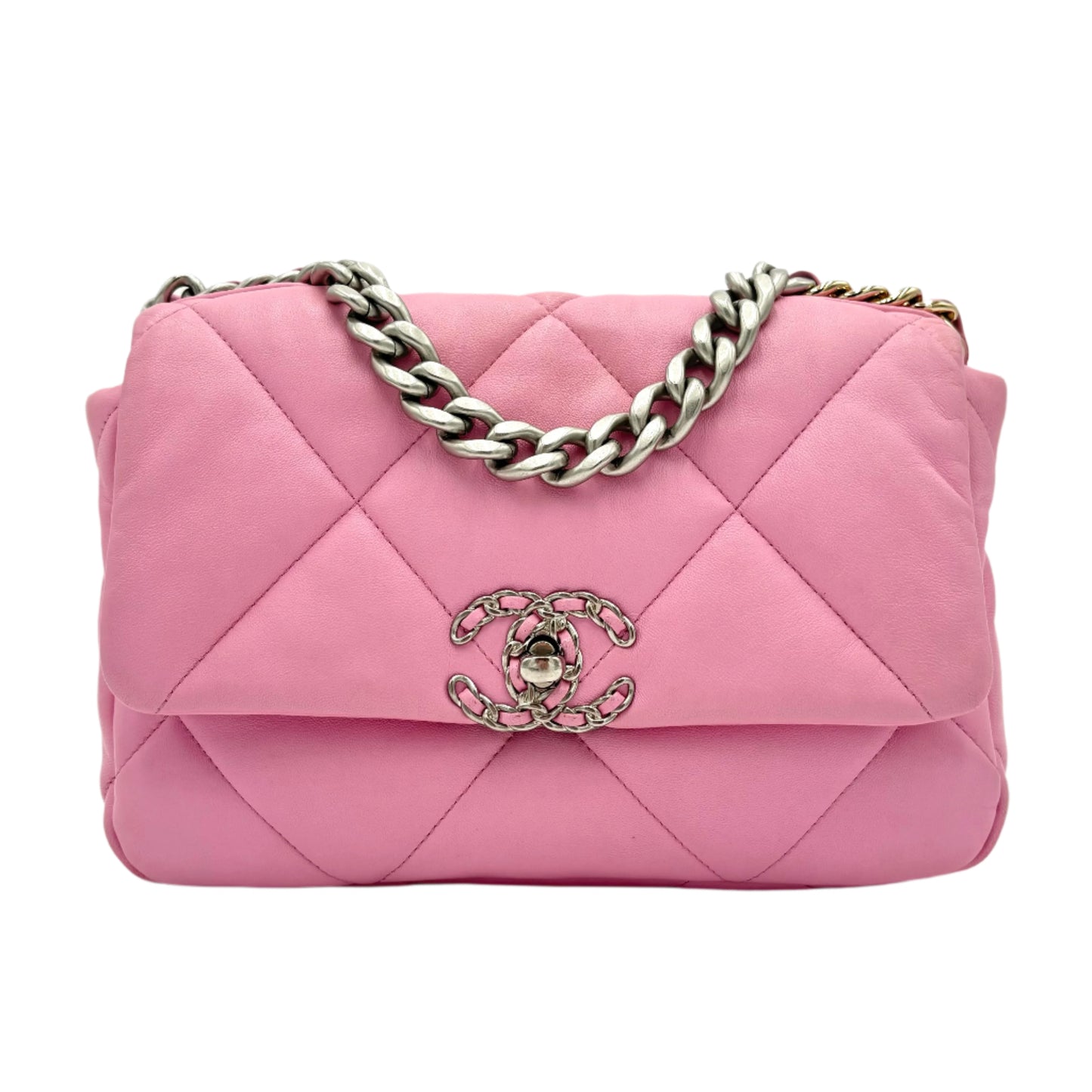 Chanel Lambskin Quilted Medium 19 Flap Pink