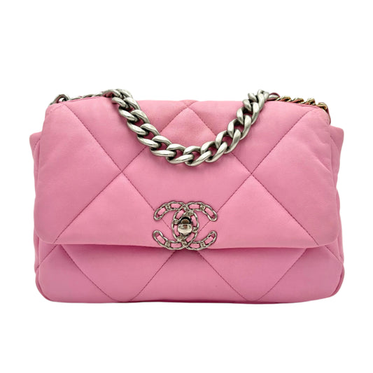 Chanel Lambskin Quilted Medium 19 Flap Pink
