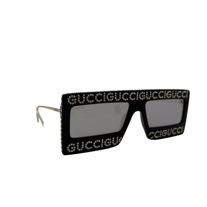 GUCCI Black Gold Hollywood Forever Crystal Sunglasses
