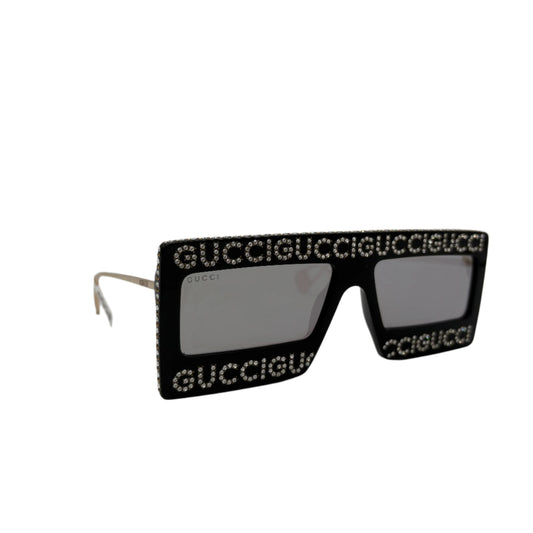 GUCCI Black Gold Hollywood Forever Crystal Sunglasses