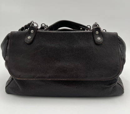 Chanel Lizard Pocket City Bag-Chocolate