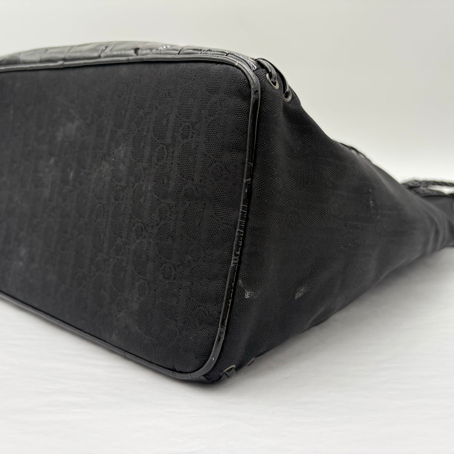 Christian Dior Patent Embossed Stitch Tote