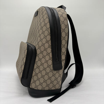 Gucci Monogram Black Leather Backpack