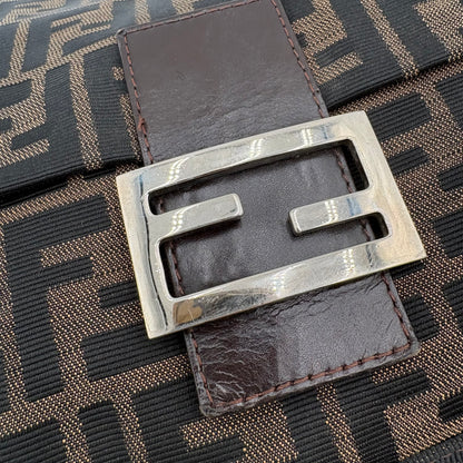 Vintage Fendi Mama Zucca Canvas Baguette