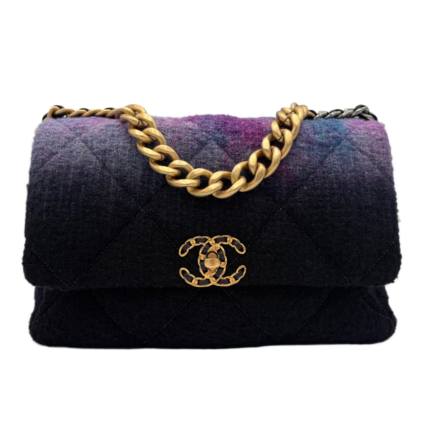 2020 Chanel Tweed Mixed Metal Hombre 19 Bag