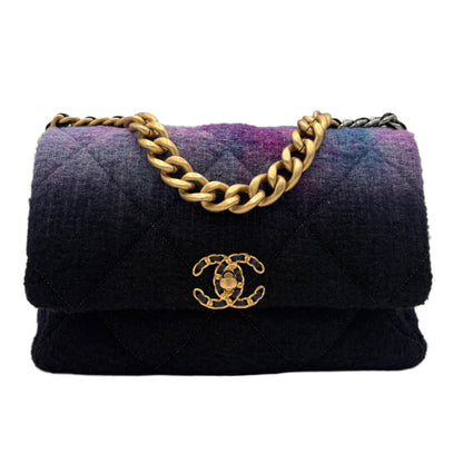 2020 Chanel Tweed Mixed Metal Hombre 19 Bag