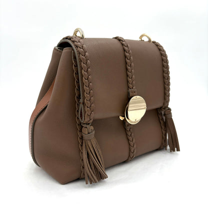 Chloe Penelope Leather Tote Bag Top Handle Brown