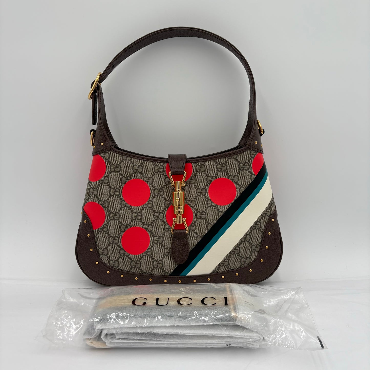 Gucci Jackie 1961 Studded Gg Polka Dot Hobo Bag
