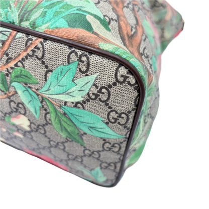 Gucci GG 2 Way Soft Tote Tian Print Canvas Medium
