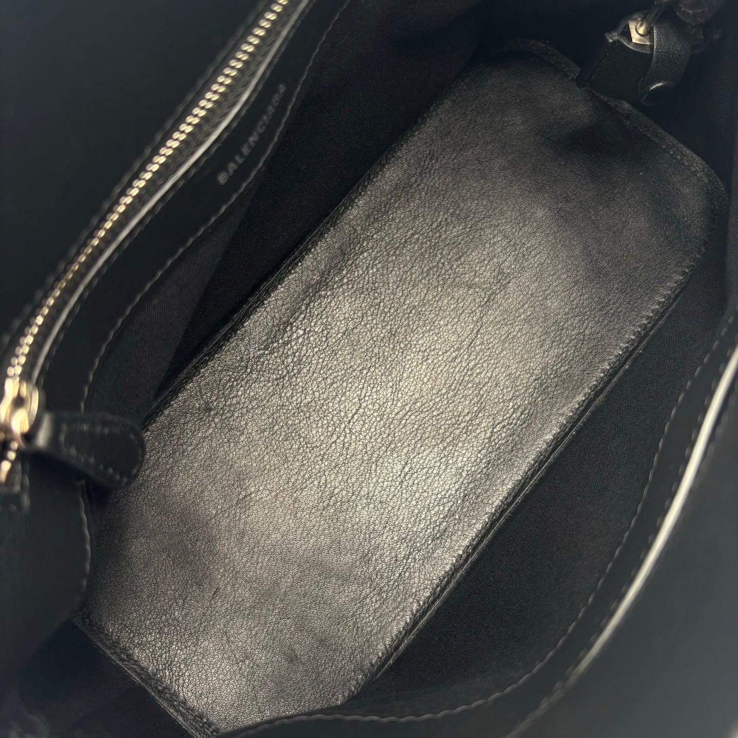 Balenciaga Calfskin Leather Ville Satchel Bag