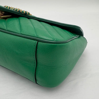 Gucci Diagonal Quilted Enamel Flap