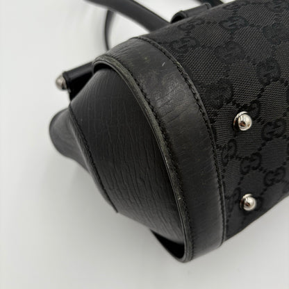 Gucci GG Bamboo Leather/Canvas Bullet Bag