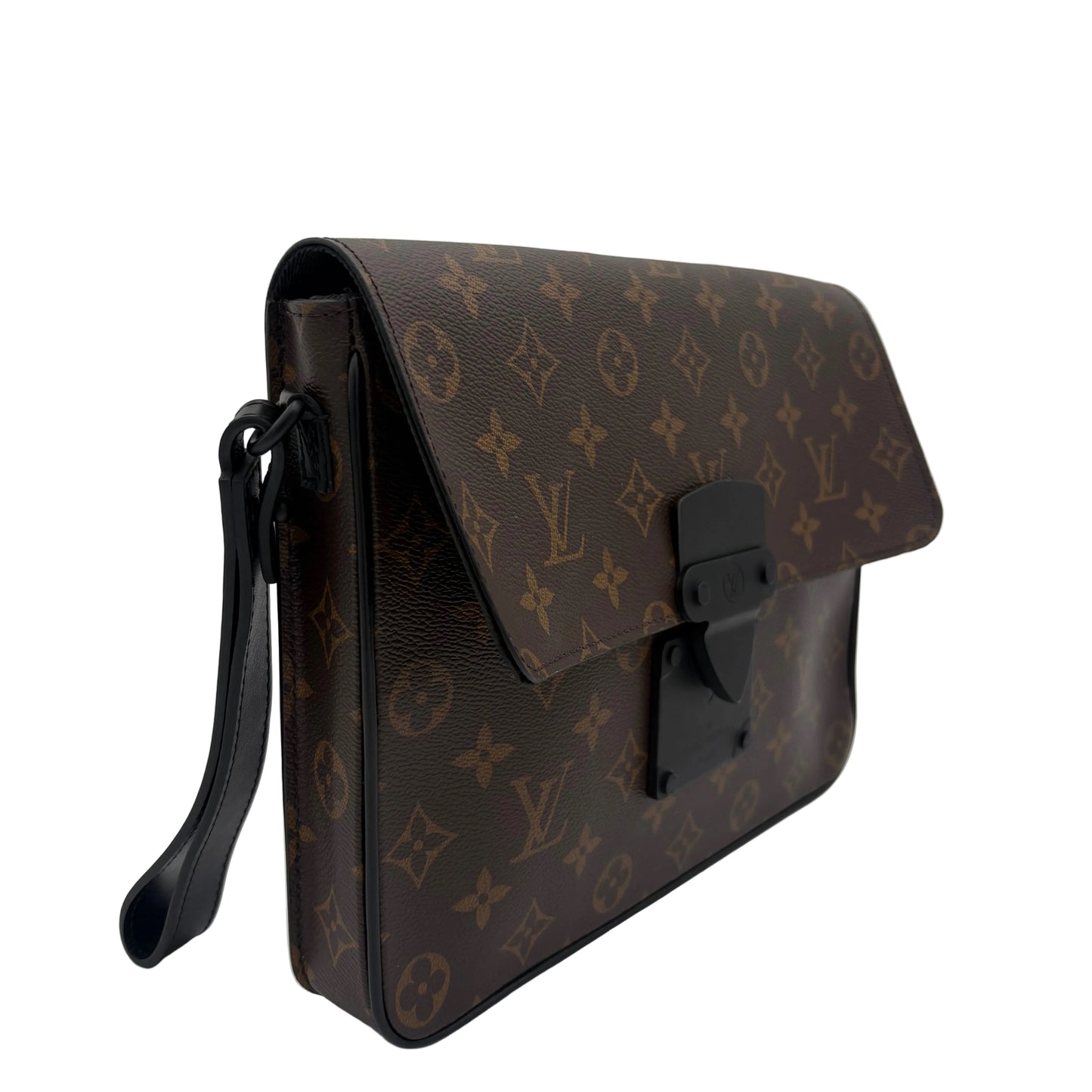 MIB Louis Vuitton S Lock A4 Wristlet Macassar