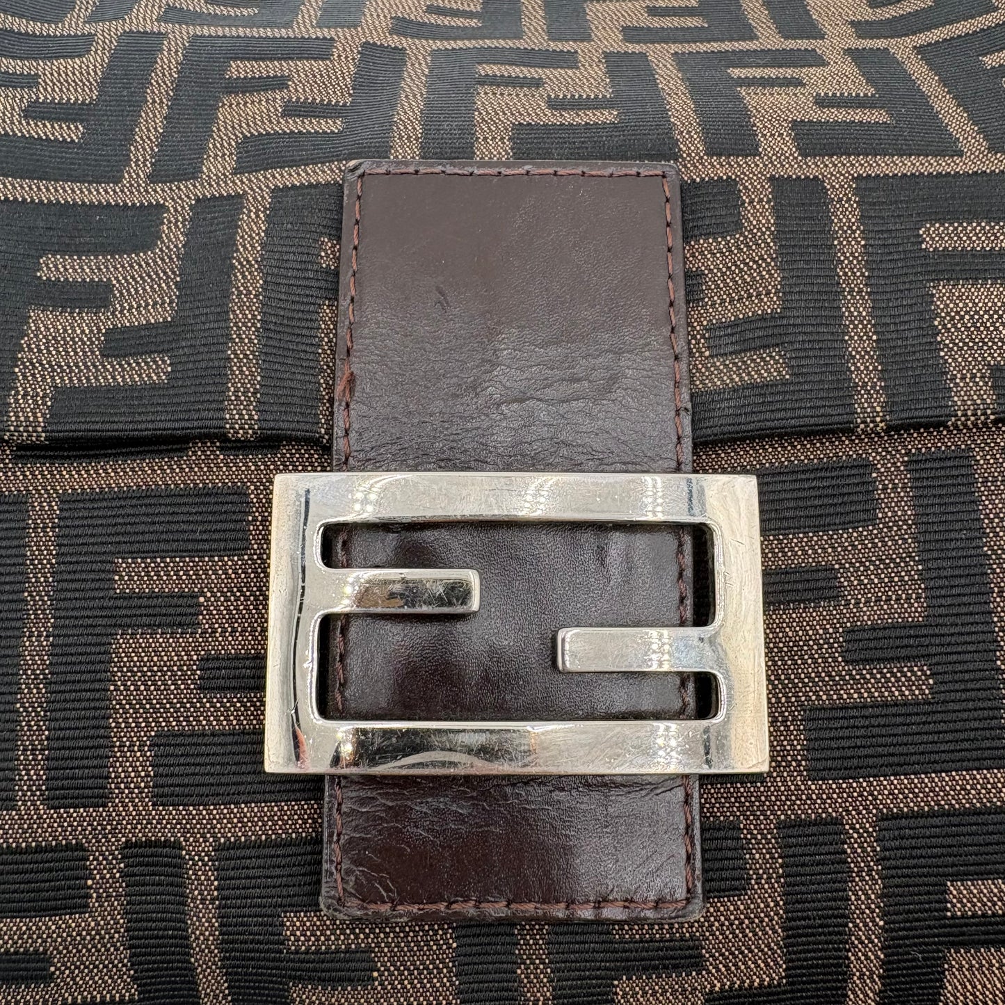 Vintage Fendi Mama Zucca Canvas Baguette