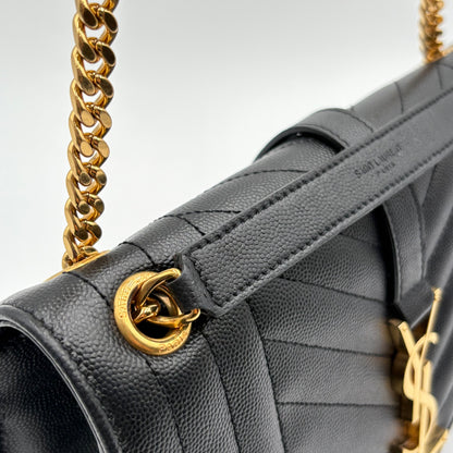YSL Saint Laurent Quilted Triquilt Envelope Purse