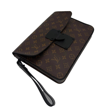 MIB Louis Vuitton S Lock A4 Wristlet Macassar