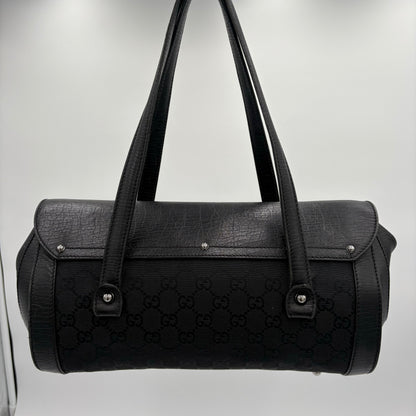 Gucci GG Bamboo Leather/Canvas Bullet Bag