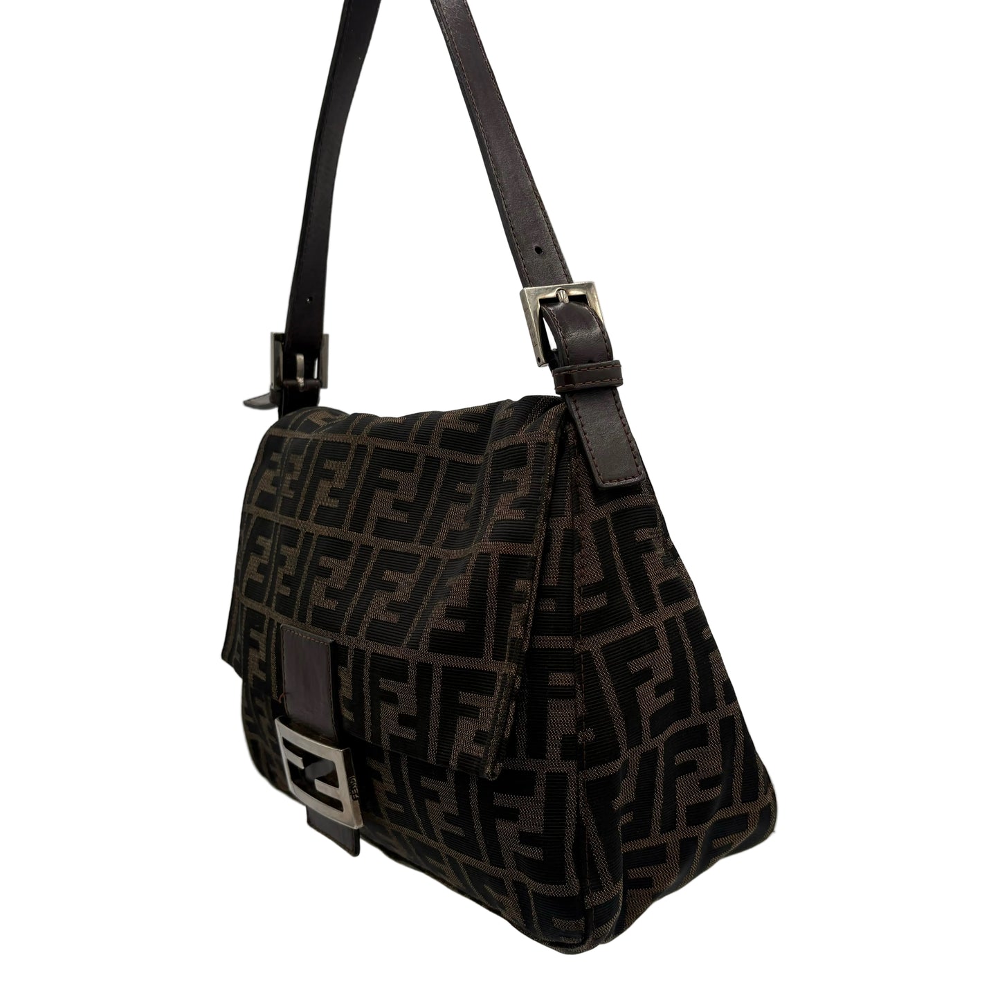 Vintage Fendi Mama Zucca Canvas Baguette