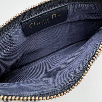 Christian Dior Saddle Pouch with Chain Blue Oblique Jacquard