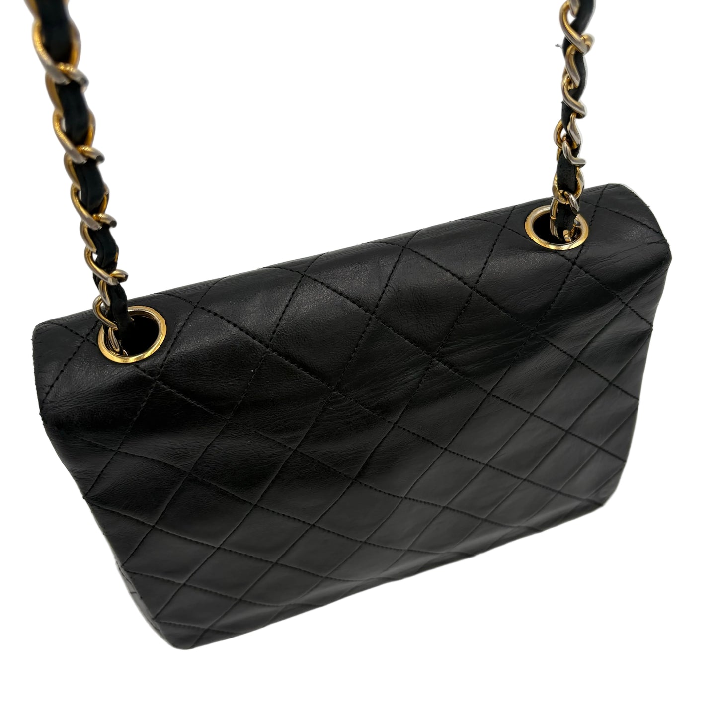 89-91 Single Flap Chanel Bag-Black Lambskin