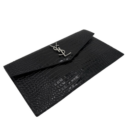 Saint Laurent Uptown Pouch Crocodile Embossed