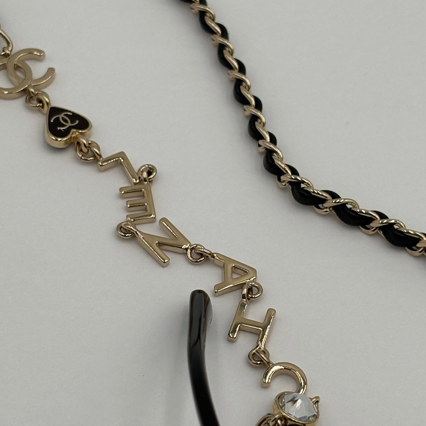 Chanel Chain & Leather Chain Oversize Sunglasses